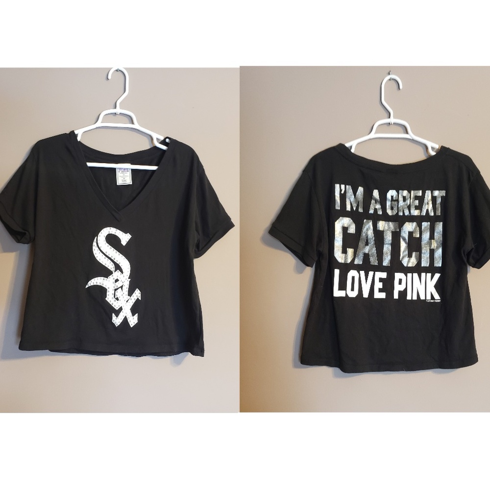 VS Pink White Sox Crop Top MLB